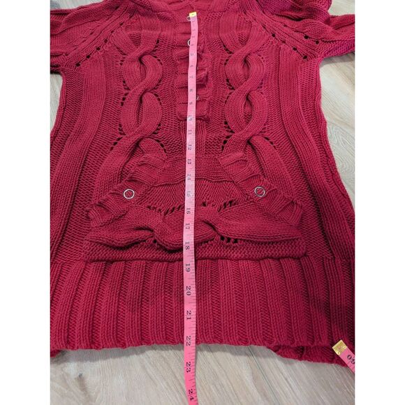 🥚3/30 Vanity Vintage Cable Knit Pullover Sweater w/ Hood - Picture 8 of 8